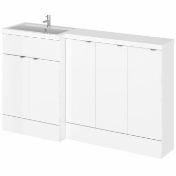 Hudson Reed Fusion LH Combination Unit with 300mm Base Unit x 3 - 1500mm Wide - Gloss White