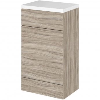 Hudson Reed Fusion WC Unit with Polymarble Worktop 500mm Wide - Driftwood