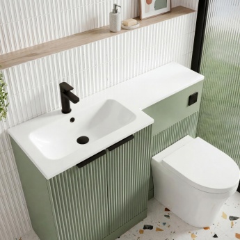 Hudson Reed Fluted 1100mm Combination Vanity Basin and Toilet Unit | Product Image