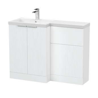 Hudson Reed Fluted 1100mm Combination Vanity Basin and Toilet Unit | Product Image