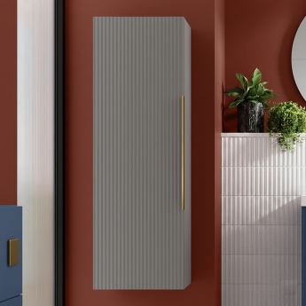 Hudson Reed Fluted 400mm Wall Hung 1-Door Tall Storage Unit