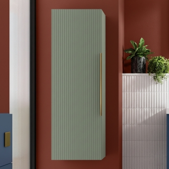Hudson Reed Fluted 400mm Wall Hung 1-Door Tall Storage Unit