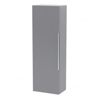 Hudson Reed Fluted Wall Hung Tall Storage Unit 400mm Wide - Satin Grey