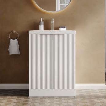 Hudson Reed Fluted 600mm 2-Door Floor Standing Vanity Unit | Product Image