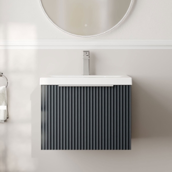 Hudson Reed Fluted 500mm 1-Drawer Wall Hung Vanity Unit | Product Image