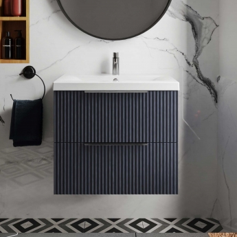 Hudson Reed Fluted 600mm 2-Drawer Wall Hung Vanity Unit