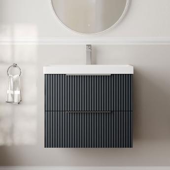 Hudson Reed Fluted 600mm 2-Drawer Wall Hung Vanity Unit | Product Image