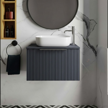 Hudson Reed Fluted 600mm 1-Drawer Wall Hung Vanity Unit with Countertop
