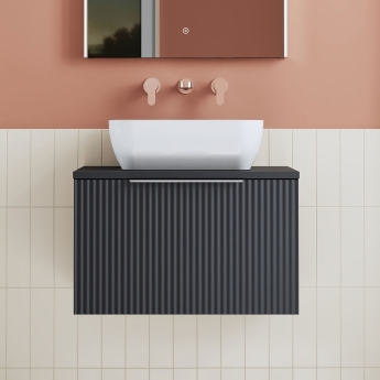 Hudson Reed Fluted 600mm 1-Drawer Wall Hung Vanity Unit with Countertop | Product Image