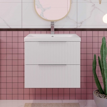 Hudson Reed Fluted 600mm 2-Drawer Wall Hung Vanity Unit