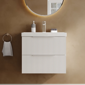 Hudson Reed Fluted 600mm 2-Drawer Wall Hung Vanity Unit | Product Image