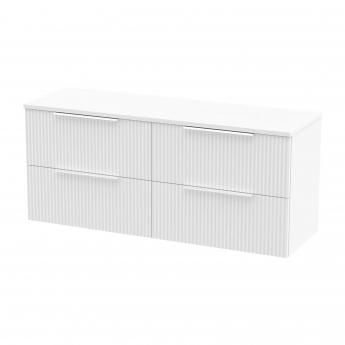 Hudson Reed Fluted Twin 1200mm 4-Drawer Wall Hung Vanity Unit with Countertop