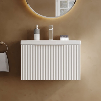Hudson Reed Fluted 600mm 1-Drawer Wall Hung Vanity Unit | Product Image