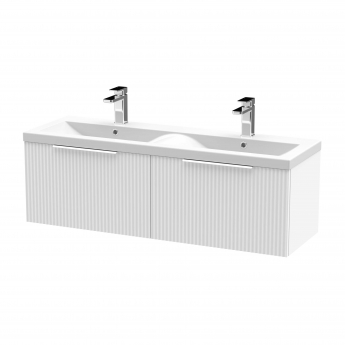 Hudson Reed Fluted Twin 1200mm 2-Drawer Wall Hung Vanity Unit