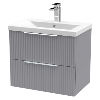 Hudson Reed Fluted 600mm 2-Drawer Wall Hung Vanity Unit