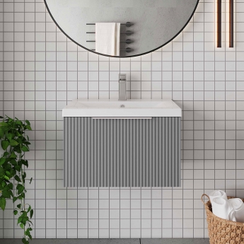 Hudson Reed Fluted 600mm 1-Drawer Wall Hung Vanity Unit