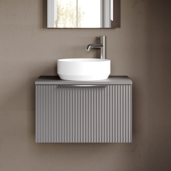 Hudson Reed Fluted 600mm 1-Drawer Wall Hung Vanity Unit with Countertop | Product Image