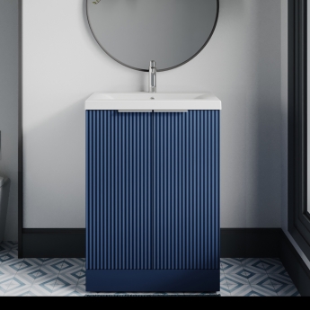 Hudson Reed Fluted 600mm 2-Door Floor Standing Vanity Unit