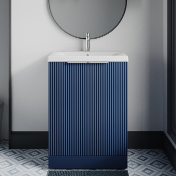 Hudson Reed Fluted 600mm 2-Door Floor Standing Vanity Unit
