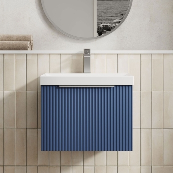 Hudson Reed Fluted 500mm 1-Drawer Wall Hung Vanity Unit | Product Image