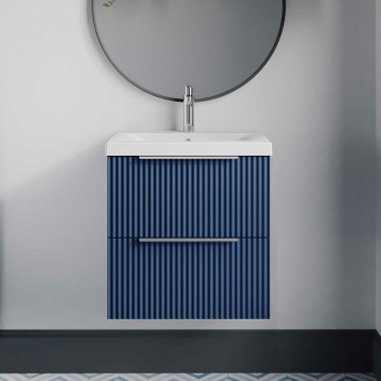 Hudson Reed Fluted 500mm 2-Drawer Wall Hung Vanity Unit