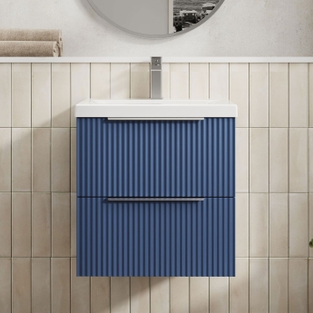 Hudson Reed Fluted 500mm 2-Drawer Wall Hung Vanity Unit | Product Image