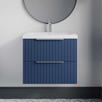 Hudson Reed Fluted 600mm 2-Drawer Wall Hung Vanity Unit