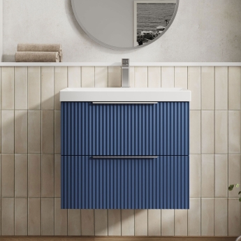 Hudson Reed Fluted 600mm 2-Drawer Wall Hung Vanity Unit | Product Image
