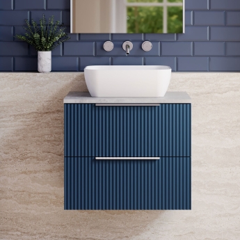 Hudson Reed Fluted 600mm 2-Drawer Wall Hung Vanity Unit with Countertop | Product Image