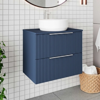 Hudson Reed Fluted 600mm 2-Drawer Wall Hung Vanity Unit with Countertop