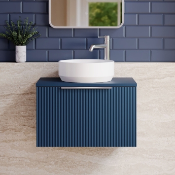Hudson Reed Fluted 600mm 1-Drawer Wall Hung Vanity Unit with Countertop | Product Image