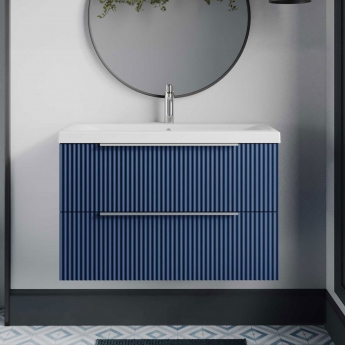 Hudson Reed Fluted 800mm 2-Drawer Wall Hung Vanity Unit