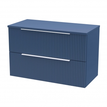 Hudson Reed Fluted 800mm 2-Drawer Wall Hung Vanity Unit with Countertop