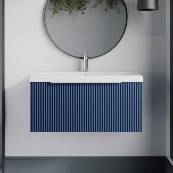 Hudson Reed Fluted 800mm 1-Drawer Wall Hung Vanity Unit