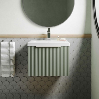 Hudson Reed Fluted 500mm 1-Drawer Wall Hung Vanity Unit