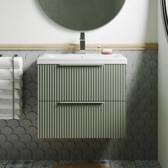 Hudson Reed Fluted 600mm 2-Drawer Wall Hung Vanity Unit