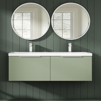 Hudson Reed Fluted Twin 1200mm 2-Drawer Wall Hung Vanity Unit | Product Image