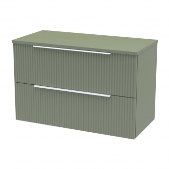 Hudson Reed Fluted 800mm 2-Drawer Wall Hung Vanity Unit with Countertop