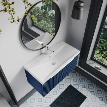 Hudson Reed Fluted 800mm 1-Drawer Wall Hung Vanity Unit