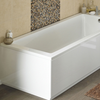 Hudson Reed MDF Straight End Bath Panel and Plinth 560mm H x 750mm W - Gloss White