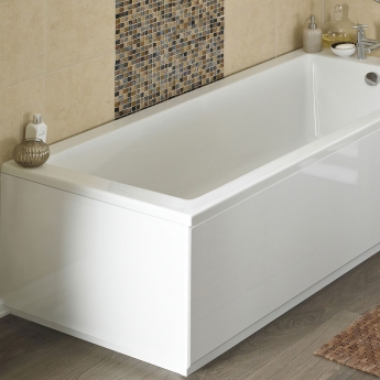 Hudson Reed MDF Straight Front Bath Panel and Plinth 560mm H x 1700mm W - Gloss White