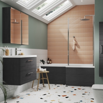 Hudson Reed MFC Shower Bath Front Panel 520mm H x 1700mm W - Anthracite Woodgrain