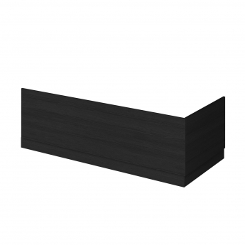 Hudson Reed MFC Straight Bath End Panel and Plinth 560mm H x 700mm W - Charcoal Black Woodgrain