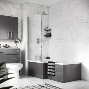 Hudson Reed MFC Square Shower Front Bath Panel 540mm H x 1700mm W - Gloss Grey