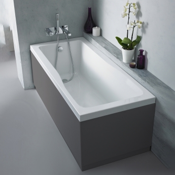 Hudson Reed MFC Straight Front Bath Panel and Plinth 560mm H x 1700mm W - Gloss Grey