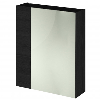 Hudson Reed Fusion Mirror Unit (75/25) 600mm Wide - Charcoal Black