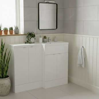 Hudson Reed Fusion RH Combination Unit with 300mm Base Unit - 1200mm Wide - Gloss White