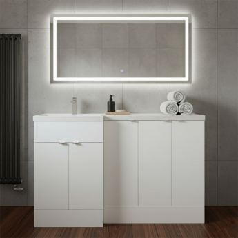 Hudson Reed Fusion LH Combination Unit with 300mm Base Unit x 3 - 1500mm Wide - Gloss White