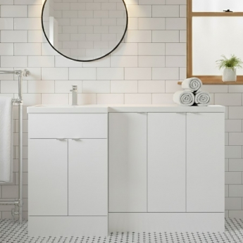 Hudson Reed Fusion L-Shaped 1500mm 5-Door Floor Standing Vanity Unit | Product Image