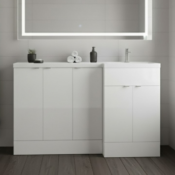 Hudson Reed Fusion RH Combination Unit with 300mm Base Unit x 3 - 1500mm Wide - Gloss White